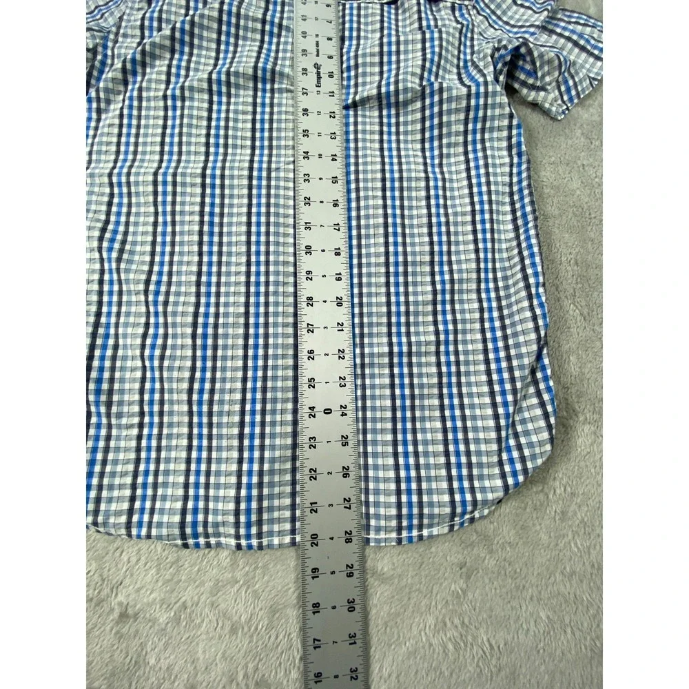 The North Face‎ Shirt Mens Small Blue Plaid Mesh Lined Fishing Outdoor Button Up